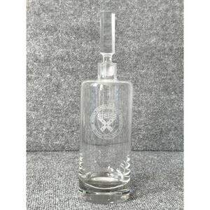 Vintage Harvard Business School clear glass wine decanter liquor bottle 12”